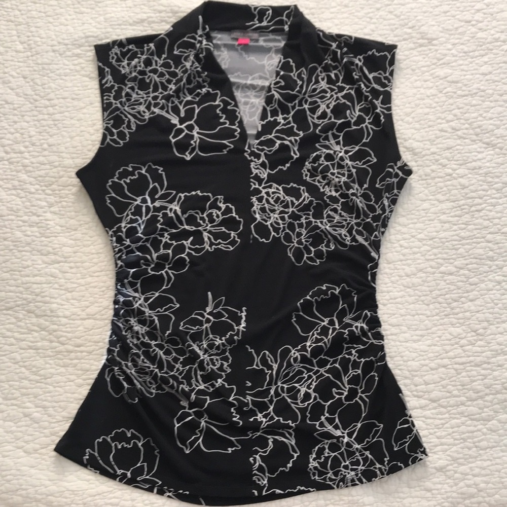 Vince Camuto fitted ruched blouse, Sz Large